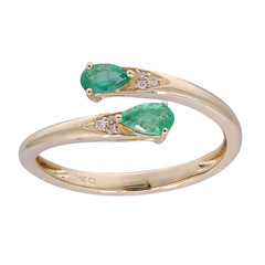 Anillo en oro con Esmeralda de Zambia AAA (CIRARI)