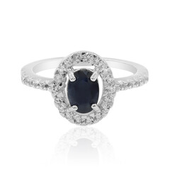 Anillo en plata con Zafiro azul