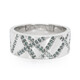 Anillo en plata con Diamante azul rey