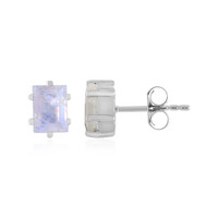 Pendientes en plata con Piedra de Luna arcoíris