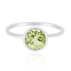 Anillo en plata con Cuarzo del Ouro Verde