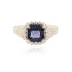 Anillo en oro con Espinela azul cobalto Luc Yen (AMAYANI)