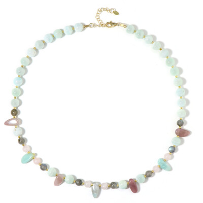 Collar en plata con Cuarzo rosa (Riya)