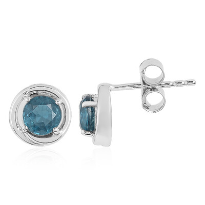 Pendientes en plata con Cianita petróleo