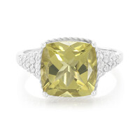 Anillo en plata con Cuarzo oliva