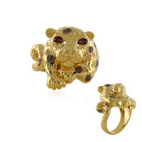 Anillo en plata con Zafiro naranja