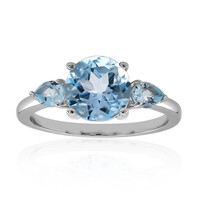 Anillo en plata con Topacio azul cielo