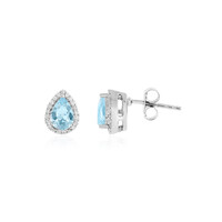 Pendientes en plata con Aguamarina