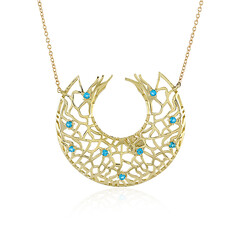 Collar en oro con Apatita azul neón (Ornaments by de Melo)