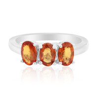 Anillo en plata con Zafiro naranja