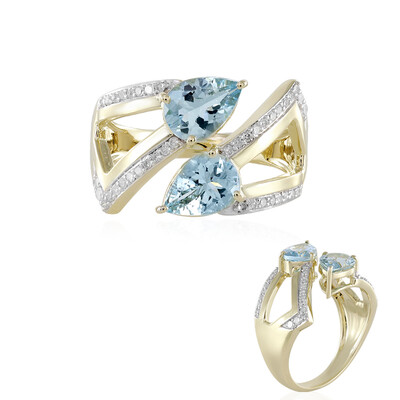 Anillo en oro con Aguamarina Santa María (de Melo)