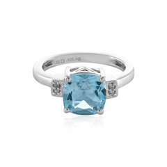 Anillo en plata con Topacio azul cielo