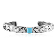 Brazalete en plata con Turquesa bella durmiente (Desert Chic)