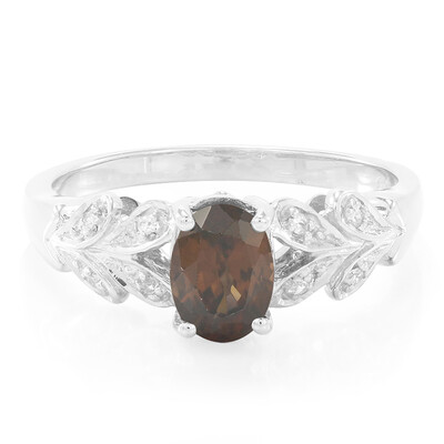 Anillo en plata con Zircón chocolate