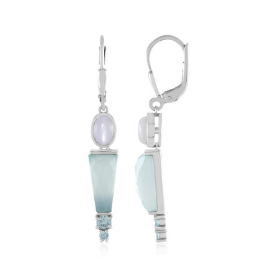 Pendientes en plata con Calcedonia agua  (KM by Juwelo)