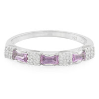 Anillo en plata con Zafiro de Ceilán púrpura no calentado