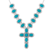 Collar en plata con Turquesa bella durmiente