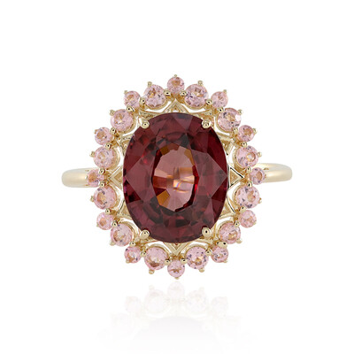 Anillo en oro con Zircón caoba
