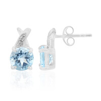 Pendientes en plata con Topacio azul cielo