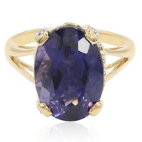 Anillo en oro con Cuarzo arándano