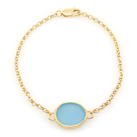 Brazalete en plata con Calcedonia azul