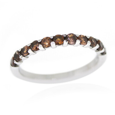 Anillo en plata con Zircón cognac