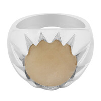 Anillo en plata con Piedra de luna melocotón