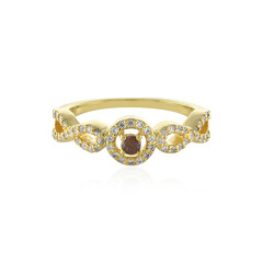 Anillo en plata con Diamante coñac I3