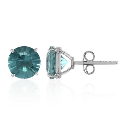 Pendientes en plata con Fluorita azul petróleo