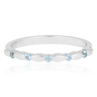 Anillo en plata con Topacio azul suizo