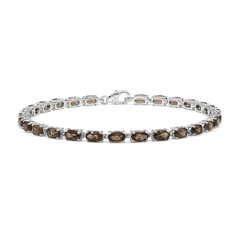 Brazalete en plata con Cuarzo ahumado