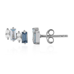 Pendientes en plata con Topacio azul cielo