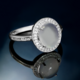 Anillo en plata con Piedra de luna arco iris de Tanzania