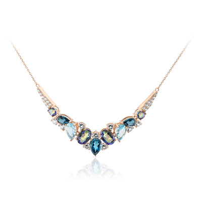 Collar en plata con Topacio azul cielo