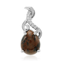 Colgante en plata con Obsidiana caoba