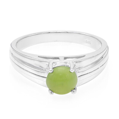 Anillo de hombre en plata con Crisoprasa imperial