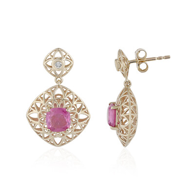 Pendientes en oro con Zafiro rosa de Madagascar (Ornaments by de Melo)