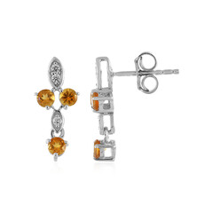 Pendientes en plata con Citrino