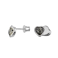 Pendientes en plata con Ámbar báltico verde