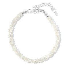 Brazalete en plata con Piedra de Luna blanca