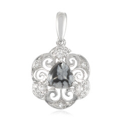 Colgante en plata con Obsidiana Copo de Nieve