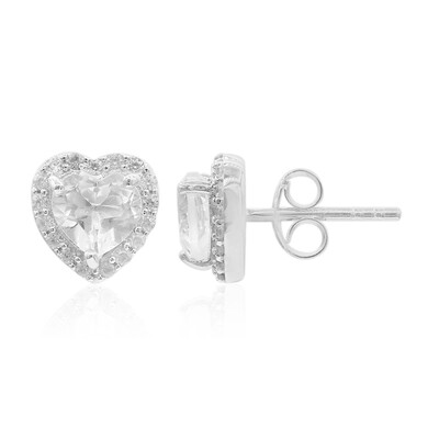 Pendientes en plata con Topacio blanco