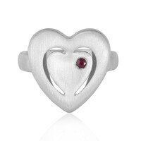 Anillo en plata con Rubí