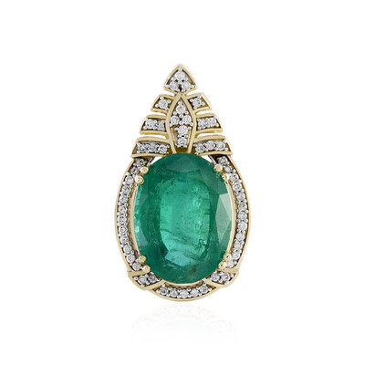 Colgante en oro con Esmeralda de Zambia AAA (D'vyere)