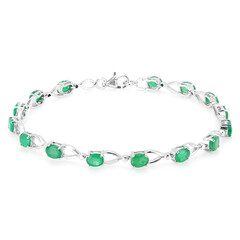Brazalete en plata con Esmeralda de Zambia