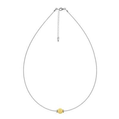 Collar en plata con Ámbar báltico Milky (MONOSONO COLLECTION)