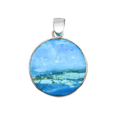 Colgante en plata con Ópalo azul de Atacama