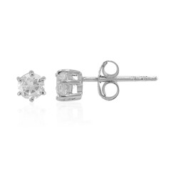 Pendientes en plata con Topacio blanco