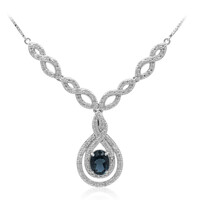 Collar en plata con Topacio azul de Londres