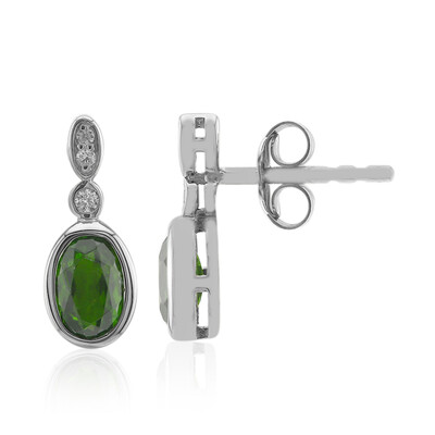 Pendientes en plata con Diópsido de Rusia